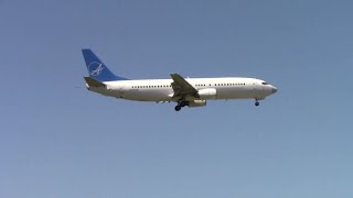 Rare iAero Airways Boeing 737-4B7 Arrival At Grand Rapids Airport - Plane Spotting