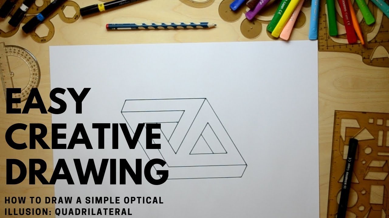 Optics Easy Drawing How to Draw a Simple Optical Illusion: quadrilateral - YouTube