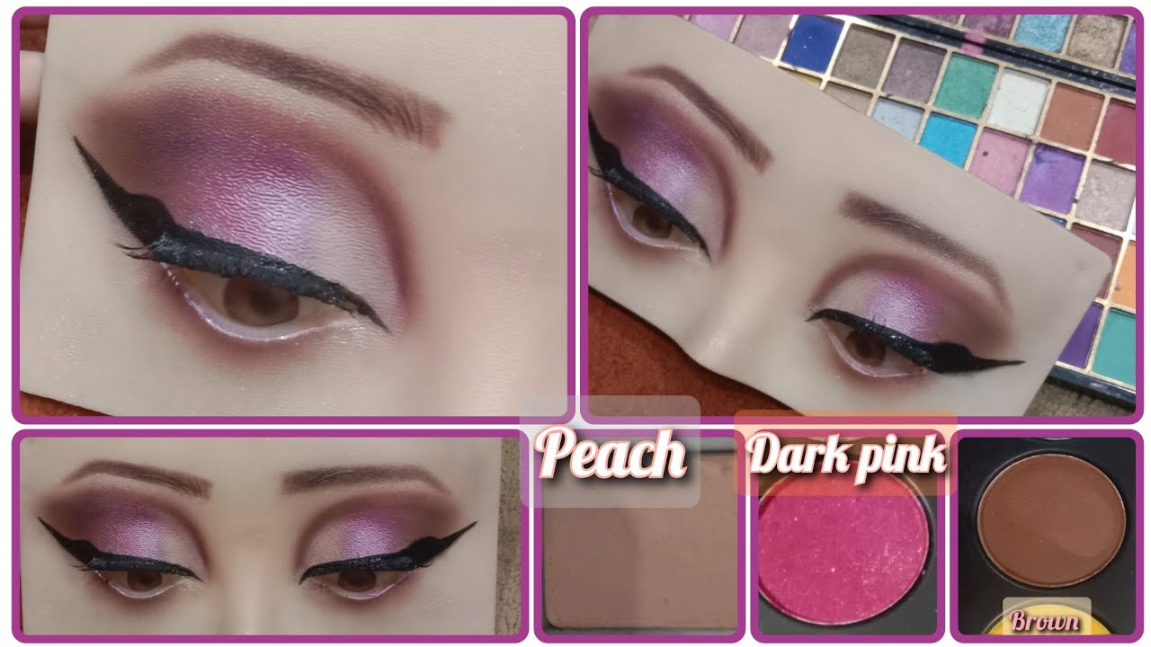 dark pink eye makeup tutorial/bridal makeup/eye makeup tutorial - YouTube