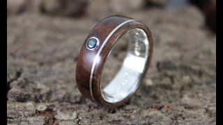 Making A Silver & Walnut Wood Ring With A Stone Setting From Start To Finish
