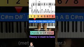 Chords in C# minor #bestshuffle #piano #tutorial #howto
