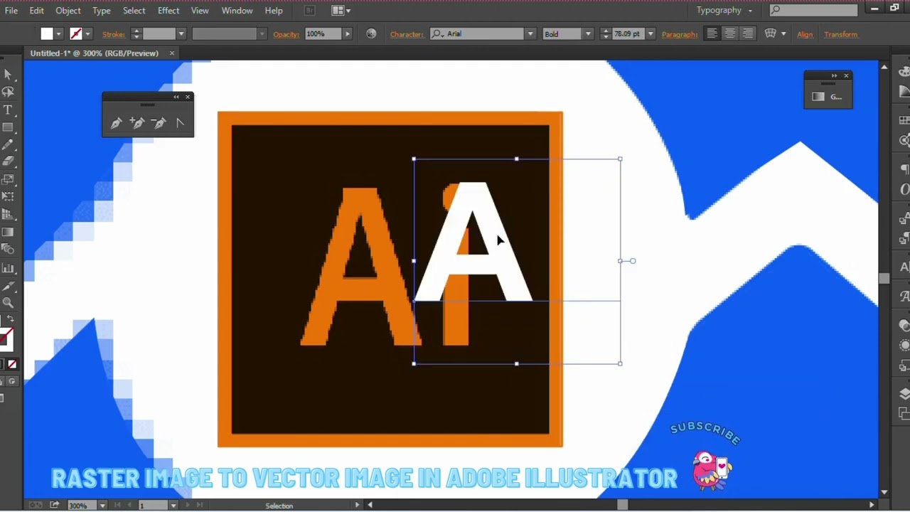 Adobe Illustrator Class Pen Tool | Raster to Vector Design in Adobe A.I | 