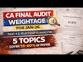 CA Final Audit Weightage Jan 2026 🔥 | Past 10 Attempts Analysis | 5 Topics = 55–60% Marks