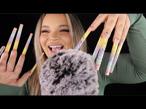 ASMR 10XL NAILS FLUFFY MIC SCRATCHING!