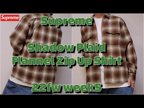 Supreme Shadow Plaid Flannel Zip Up Shirt 22fw week5