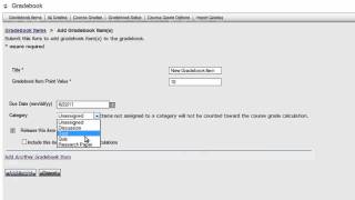 Sakai Gradebook: Create entry