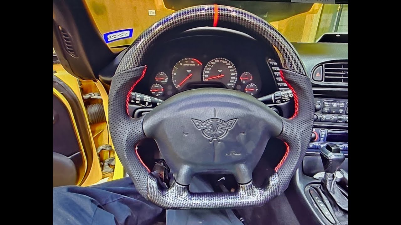 C5 Corvette TESFEEL Carbon Fiber Dipped Steering Wheel Install
