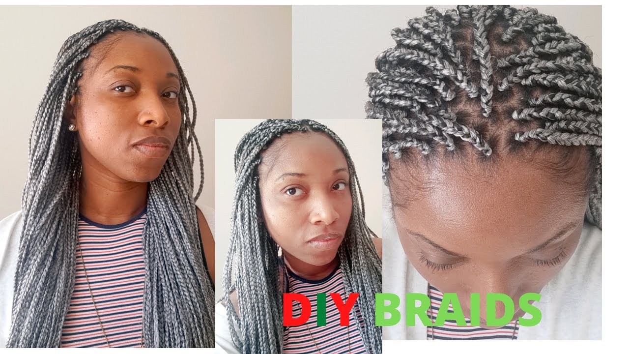DIY HOW TO DO SILVER GRAY BOX MEDIUM SIZE BRAIDS Super Easy Fast And Maxresdefault