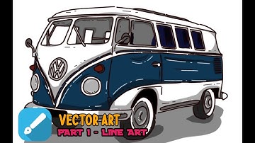 Mobil VW ||| Vector Art Tutorial || PART 1 - LINE ART | Aplikasi Infinite Design