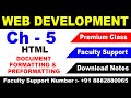 Html document formatting and preformatting