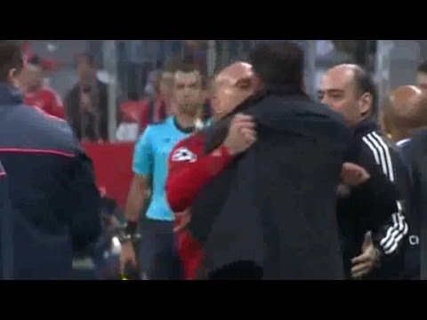 DIEGO SIMEONE FIGHT RIBERY AND THE REFEREE