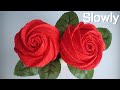 ABC TV | How To Make Rose Paper Flower From Crepe Paper (Slowly) - Origami Craft Tutorial