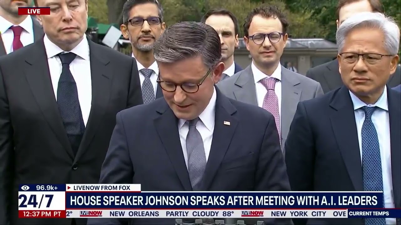 Speaker Johnson Gaggles at the White House, Following SI Meeting with President Trump and SI Leaders