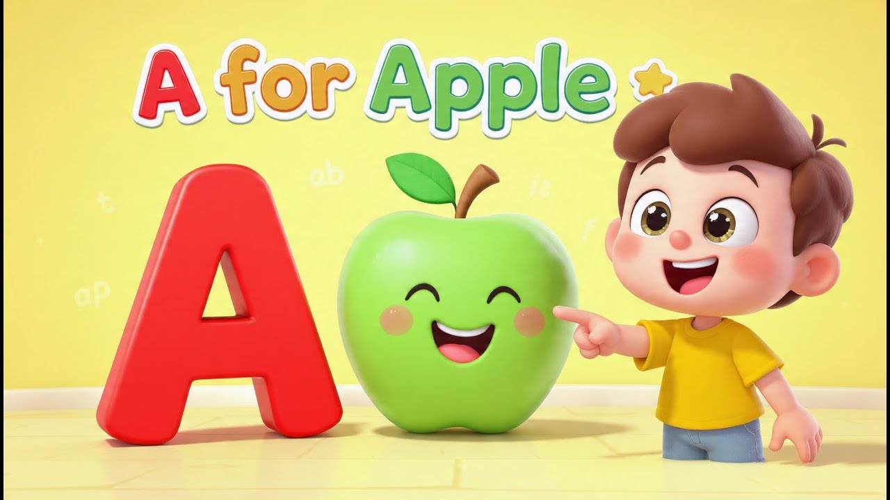 A for Apple 🍎 | Fun ABC Learning Song for Kids 🎶 #abc #kidslearning # ...