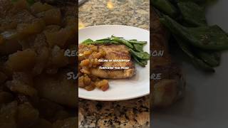 Pork Chops w/ Apple Chutney & Snow Peas - #recipe in description