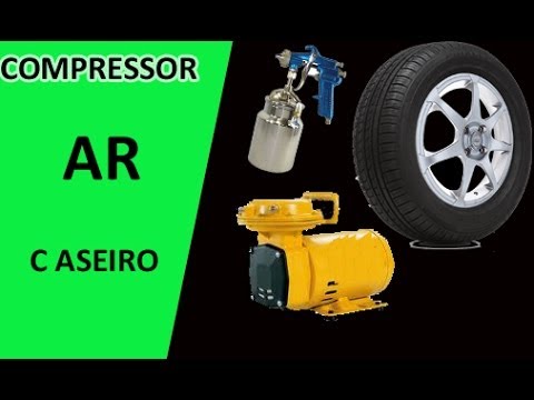 Compressor de ar caseiro feito com motor de ar condicionado.