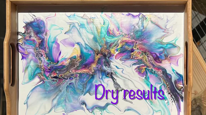 133. Bloom Blow Out on Serving Tray, Paint Pouring, Abstract Art, Functional Art
