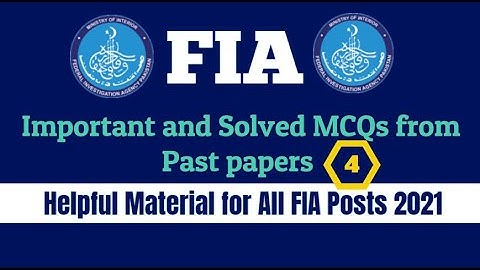 FIA PAST PAPERS| FIA JOBS 2021| SOLVED PAPER FIA SUB-INSPECTOR AND OTHER POSTS