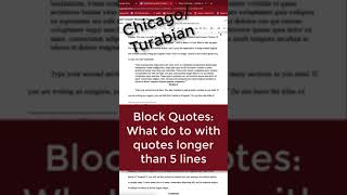 Long Quotes - how to make a block quote #ChicagoTurabian