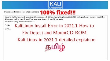 KaliLinux Install Error in 2023 How to Fix Detect and Mount CD-ROM Kali Linux in 2021.1 #youtubetech
