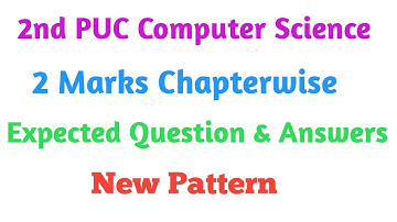 2nd PUC Computer Science 2 Marks Expected Question & Answer#2ndpu#computerscience
