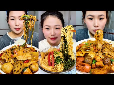 Chinese Spicy Fire Noodles Mukbang Eating | 불닭볶음면 먹방 | 매운라면/짜장면/생라면 먹방 | 중국면 계란 먹방 ASMR