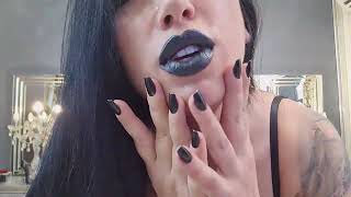 Your fetish for glossy black nails and lips