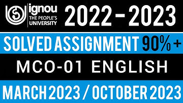 MCO-01 SOLVED ASSIGNMENT 2022-23 | MCO-01 SOLVED ASSIGNMENT 2022-23 IN ENGLISH |MCO-01