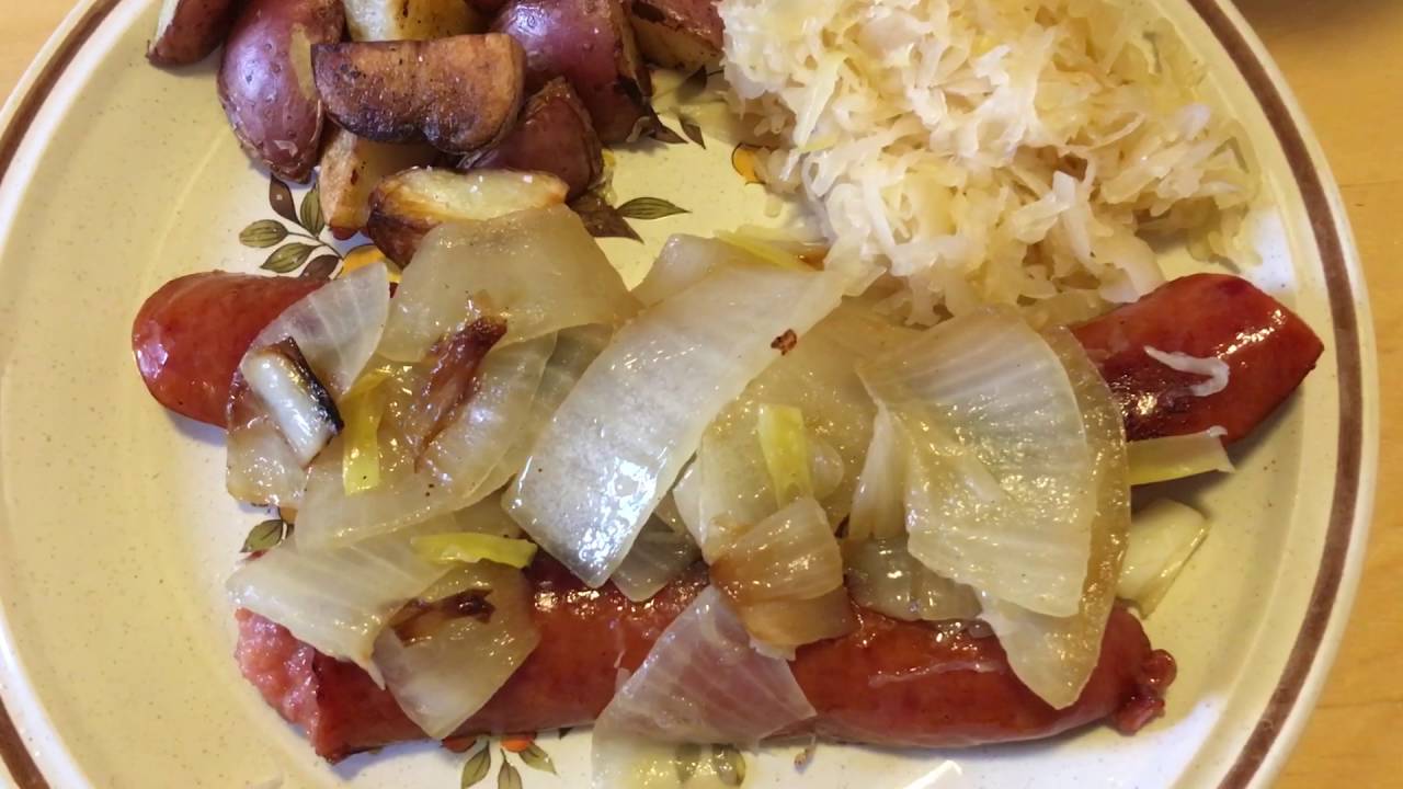 Kielbasa and sauerkraut with potatoes and onions YouTube