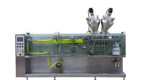 YQ-180 double heads piston liquid filling sealing packaging machine horizontal form fill seal system