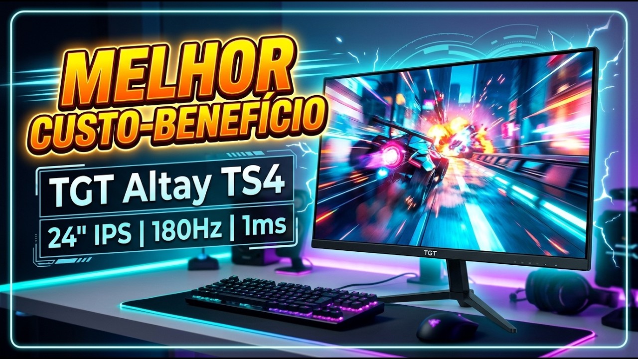 O MELHOR MONITOR GAMER FULL HD 180HZ com IPS e 1MS? TGT Altay TS4, 24 ...