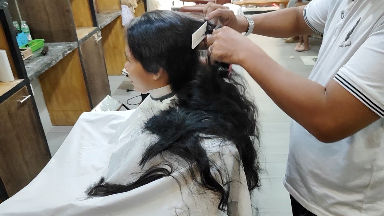 Female army haircut at barbershop | Mandatory haircut | Long to Flattop