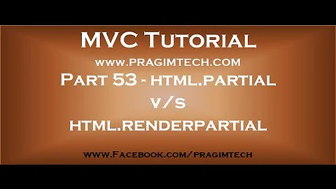 Part 53   Difference between html.partial and html.renderpartial