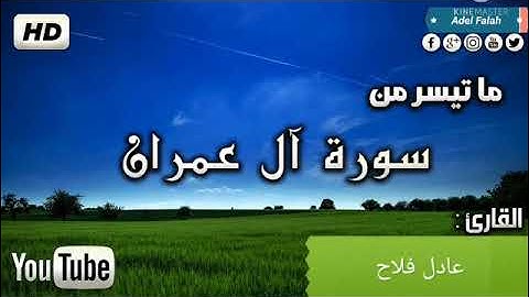 عادل فلاح - ماتيسر من سورة آل عمران