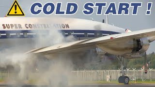 EPIC COLD START of a Lockheed  Super Constellation