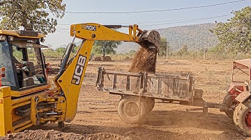 JCB 3DX Loading Red Mud in Tractor | Mahindra 275 Di | Jcb and tractor planet