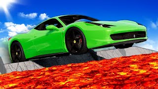 JUMPING LAVA IN LUXURY CARS! (BeamNG)