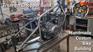 How I Build Handmade Triumph Chopper Frame #Chopper #handmade #engineering