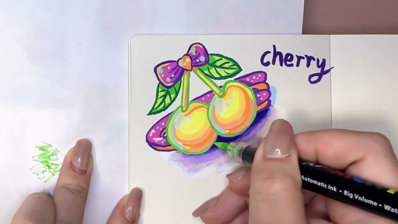 Full Drawing Process | Drawing My Word Sketchbook Ep. 3 (Cherry Hair Clip)