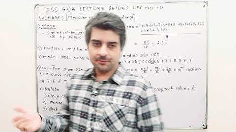 Css ||General Ability|| Lec 23 Averages||Measure of central tendency||Mean Median Mode