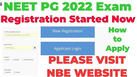 NEET PG 2022 APPLICATION FORM REGISTRATION STARTED NOW