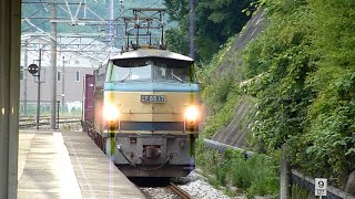 EF66 17 貨物更新色牽引の貨物列車 瀬戸駅通過