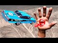 BeamNG.drive - High Speed ​​Jumping Cars into Hand with Mouth (Halloween Special)