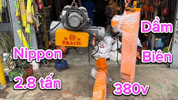 Pa lăng cáp điện NIPPON 2.8 tấn dầm đơn. Cáp phi 12x 2 nhánh dài 6 mét | CẦU TRỤC PHƯỚC SƠN