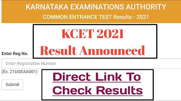 KCET 2021 Result Announced | Direct Link To Check KCET Results 2021 | #Kcet2021Results