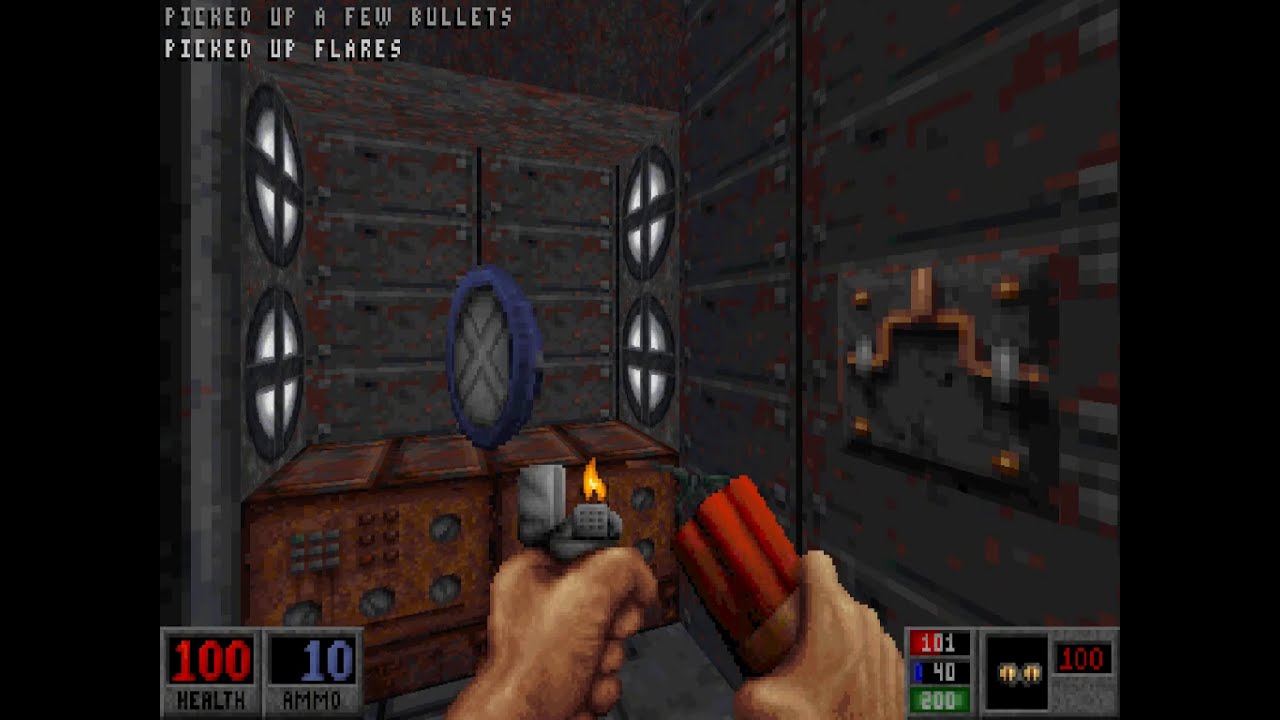 Blood - PC DOSBox - E1M3 - Pitchfork Start