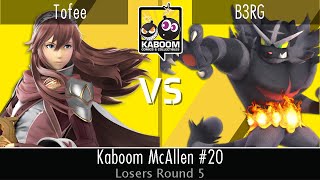 Tofee (Lucina, Sephiroth) vs B3RG (Incineroar) - LR5 - Kaboom McAllen 20