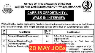 WASA Jobs 2026 | Walk-in Interview Latest Vacancies