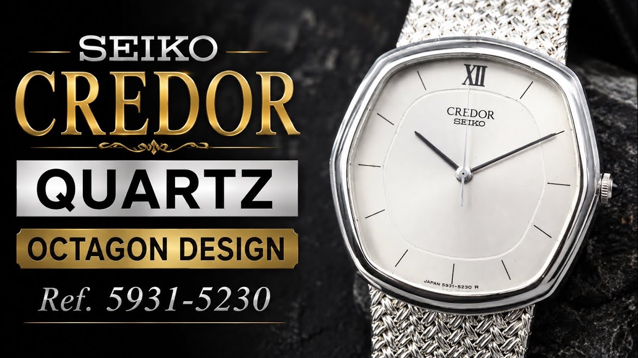 SEIKO CREDOR 5931-5230 Quartz Octagon Watch - YouTube