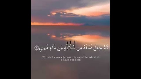 الَّذِي أَحْسَنَ كُلَّ شَيْءٍ خَلَقَهُ ۖ وَبَدَأَ خَلْقَ الْإِنسَانِ مِن طِينٍ (7)(سوره السجده)